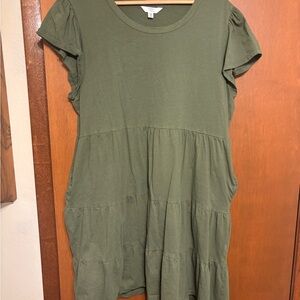 Time and Tru Olive Green Midi Dress